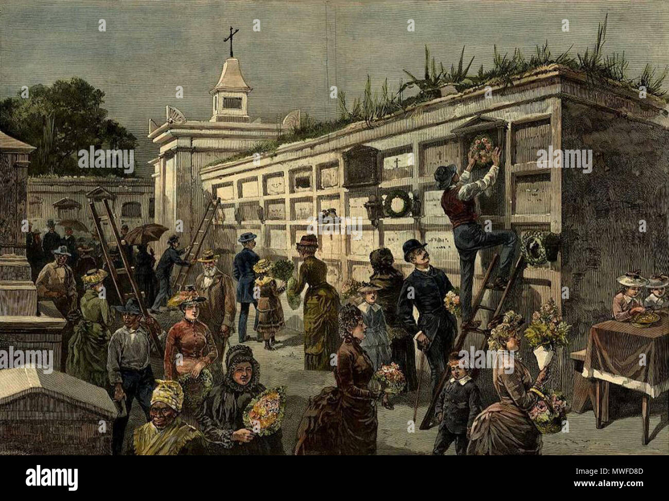 . Inglés el Día de Todos los Santos en Nueva Orleans decoran las