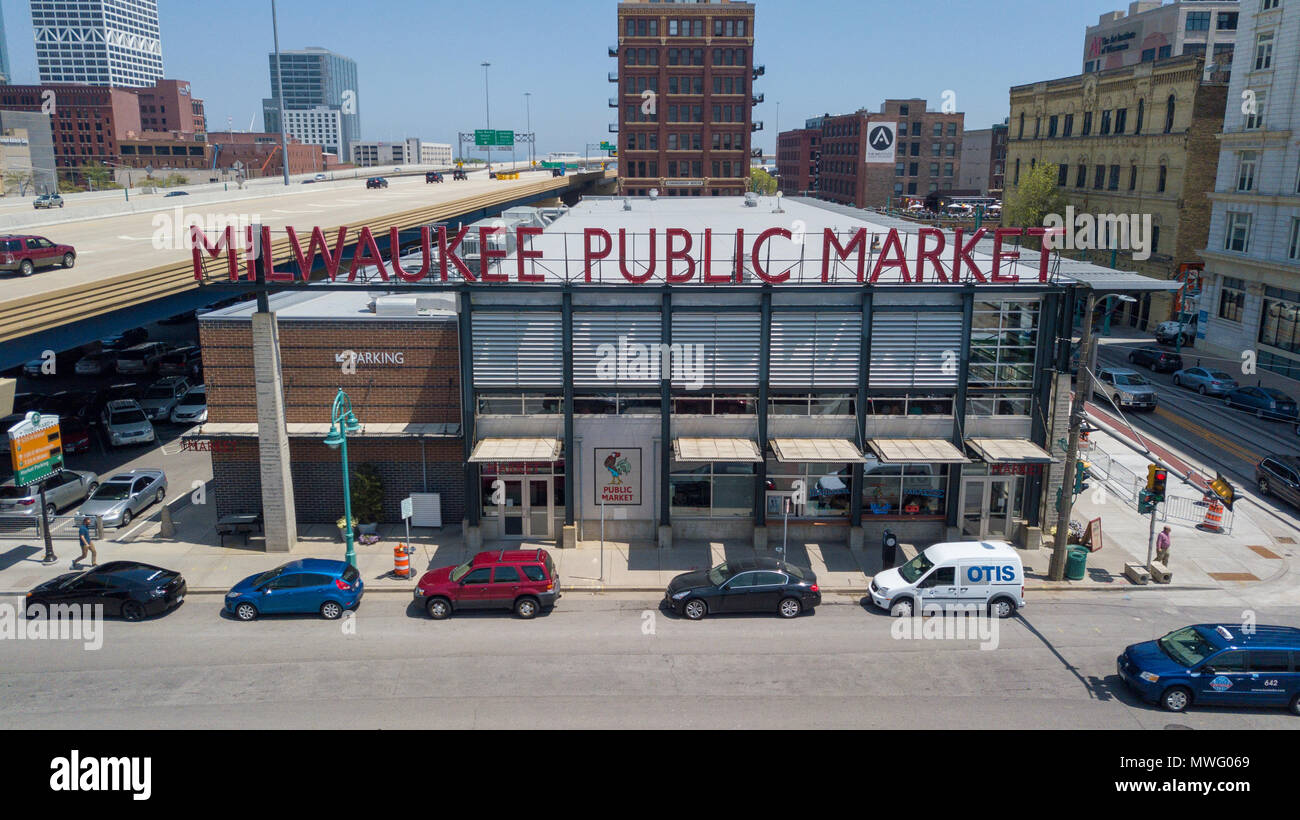 Mercado Público de Milwaukee, Milwaukee, Wisconsin, EE.UU. Foto de stock