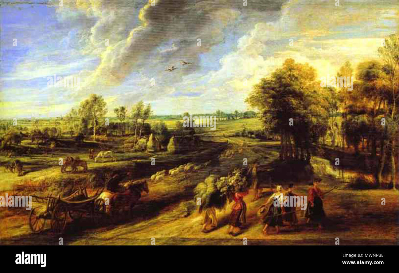 . Los campesinos que regresan de los campos . Rubens, ritorno dei
