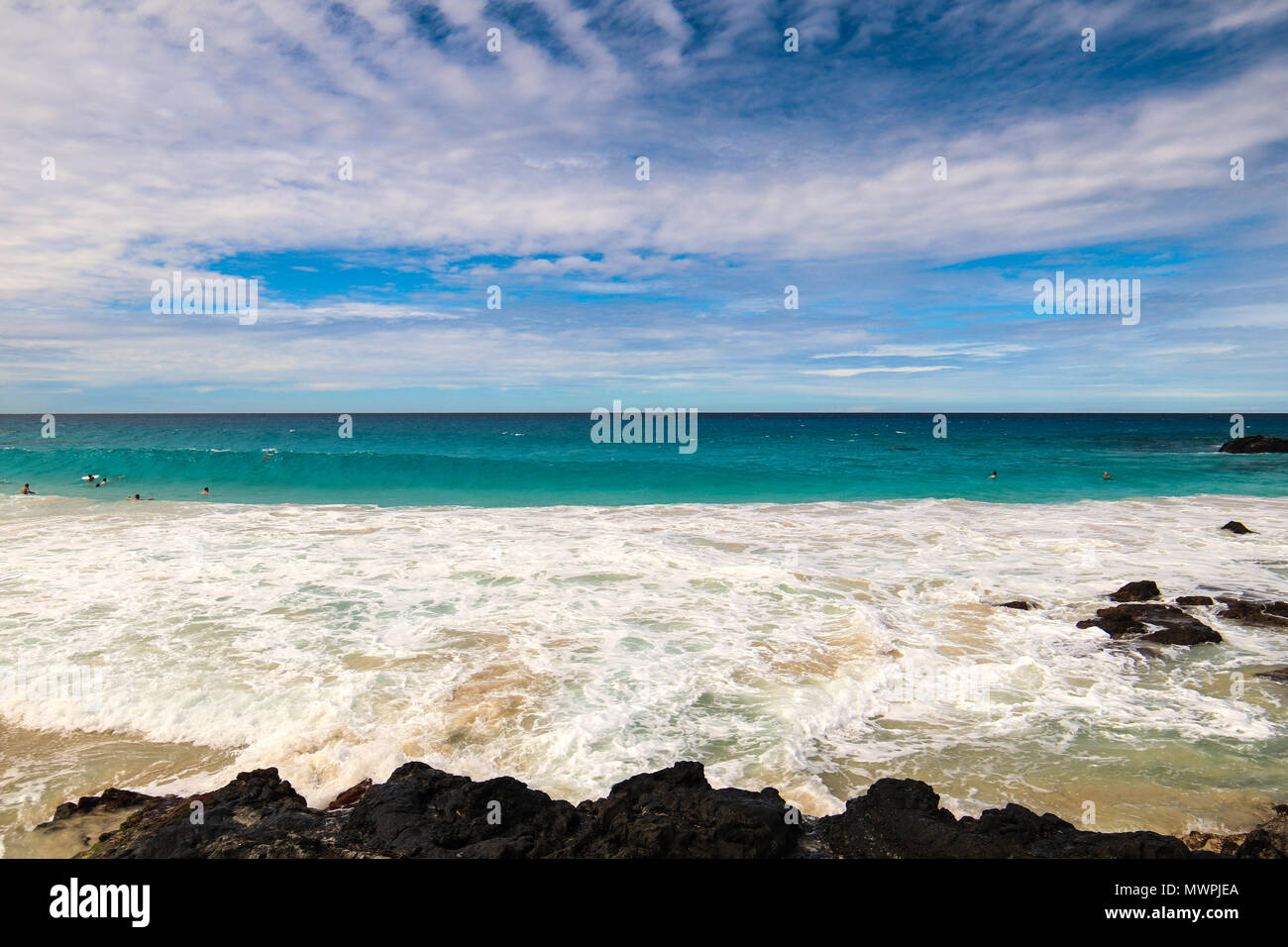 Uno de los más bellos y altamente valorados en el mundo - playas playa de Wailea, Maui, Hawaii, EE.UU. Foto de stock