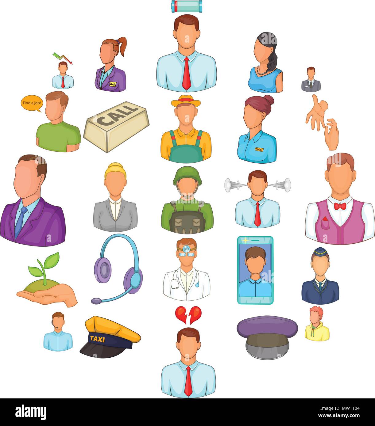Iconos de recursos humanos, del estilo de dibujos animados Imagen Vector de  stock - Alamy