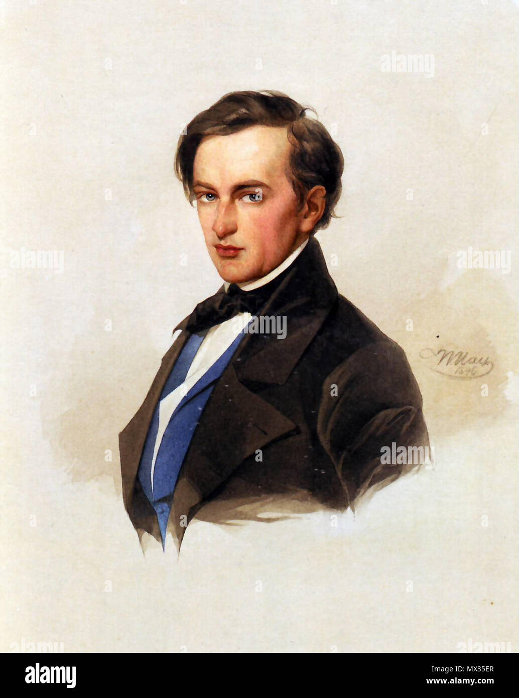 . Александр Николаевич Мордвинов (1799-1858). 1846. Vladimir Ivanovich Hau 23 A.N. Por Mordvinov Hau. Foto de stock