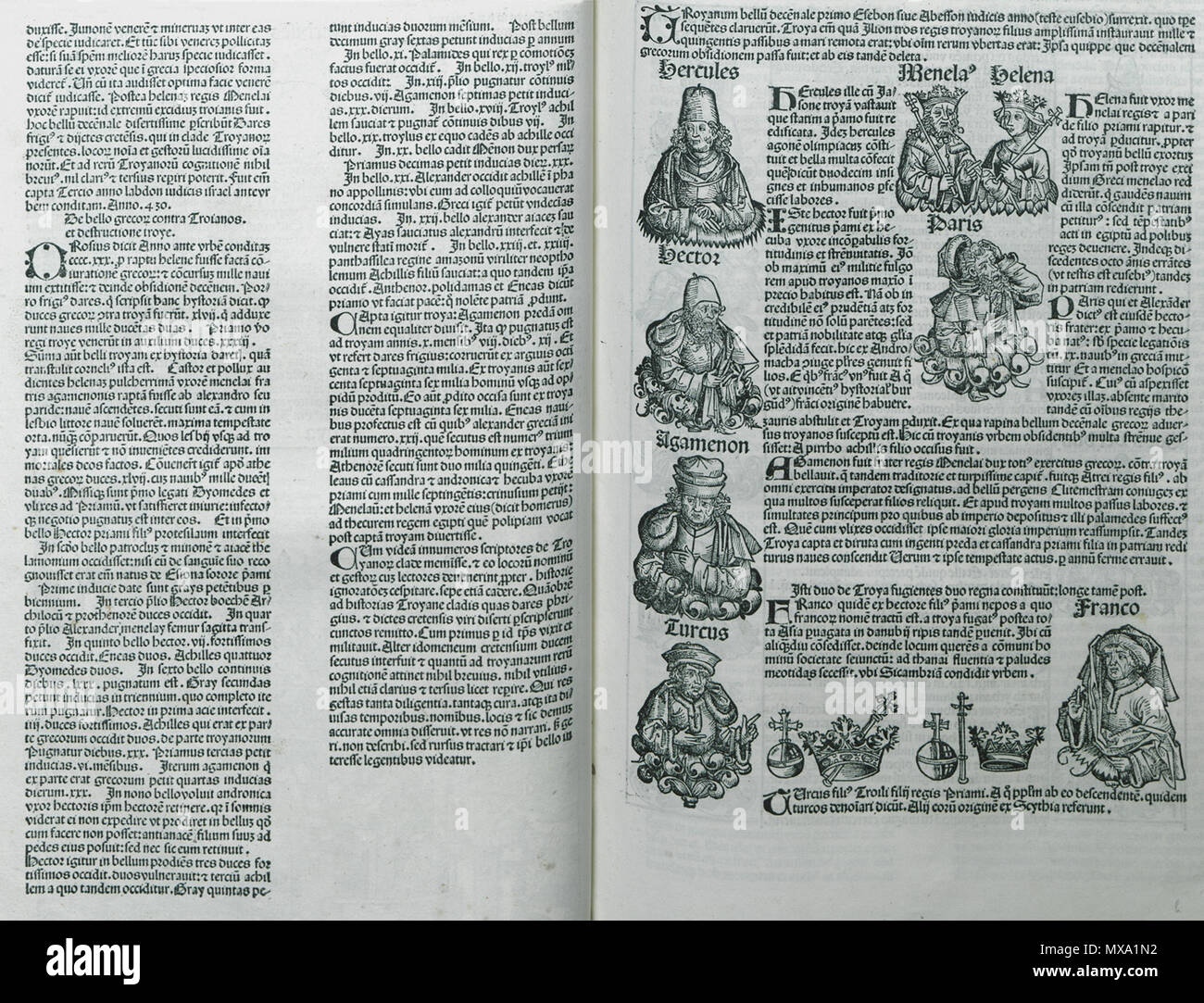 Ingles Hartmann Schedell Liber Cronicarum Nuremberg Anton Koberg Schreyer Sebastian Kammermeister 1493 1493 Hartmann Schedel 275 Heracles Agamenon Hector Menelao Helen Y Paris Turcus Hijo De Troilo Y El Ancestro Mitico