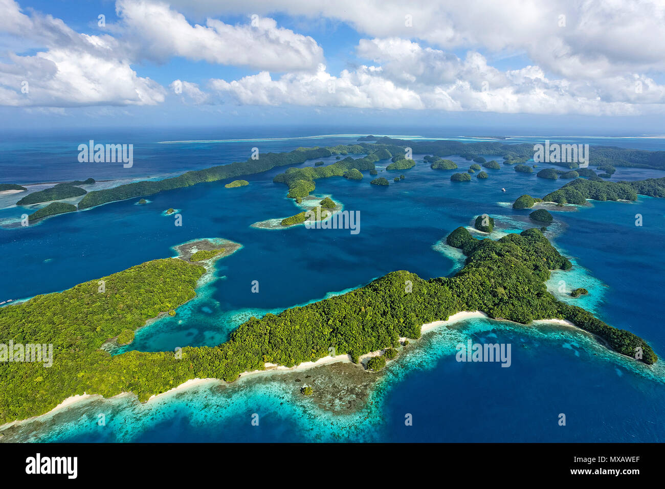 Mikronesien Luftaufnahme von Palau, Asien | Vista aérea de Palau, Micronesia, Asia Foto de stock
