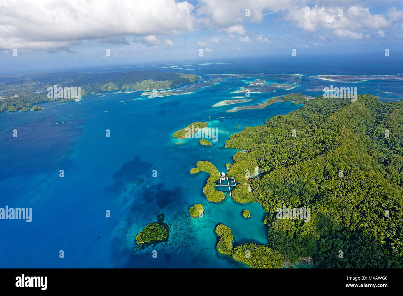 Mikronesien Luftaufnahme von Palau, Asien | Vista aérea de Palau, Micronesia, Asia Foto de stock