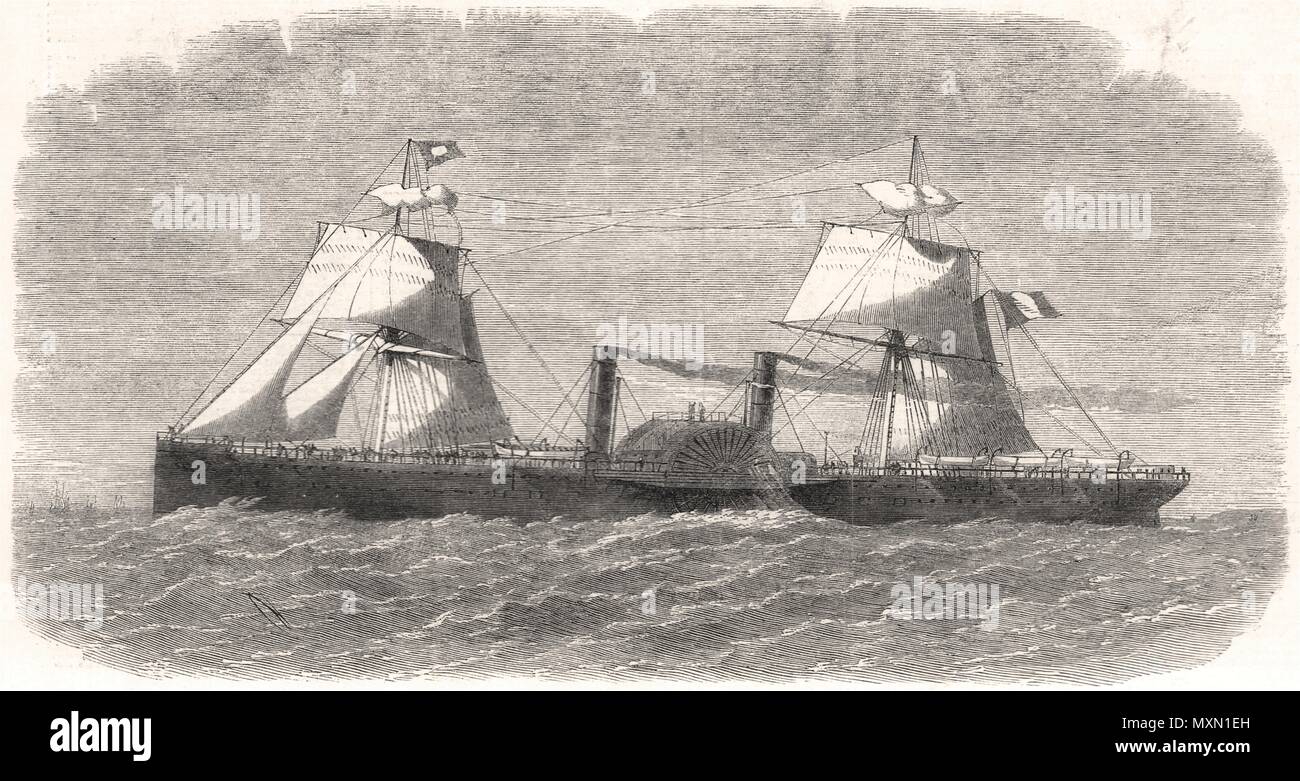 El vapor de la compañía Transatlántica francesa paquete en Washington.  Francia 1864. El Illustrated London News Fotografía de stock - Alamy