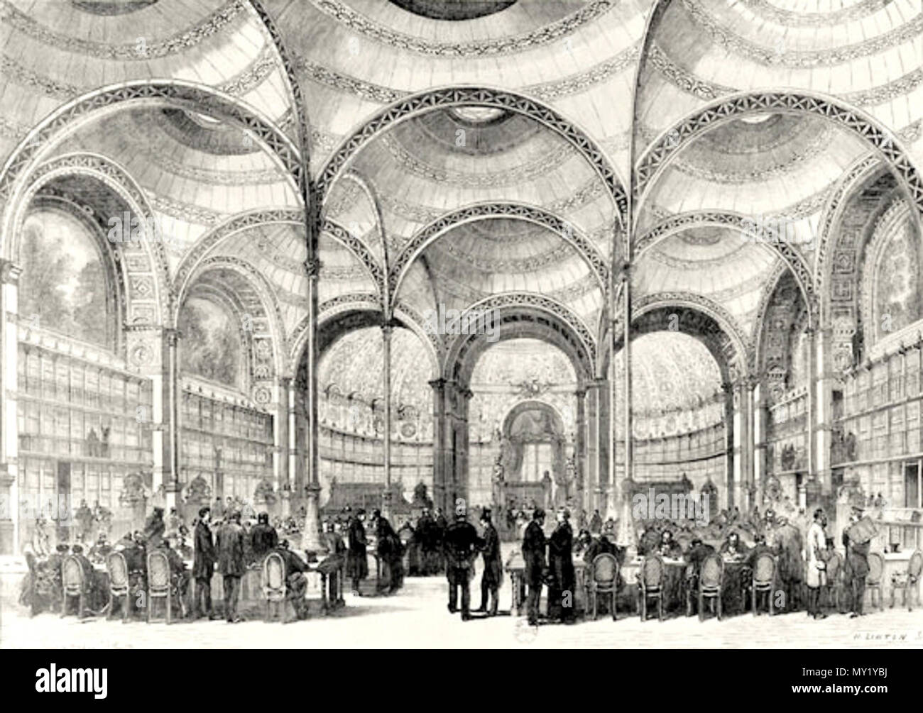 . Salle Labrouste Inauguración de la nouvelle salle de charla en juin 1868. Le Monde illustré . 27 de junio de 1868. H.Linton, Salle Labrouste dessinateur 471 Foto de stock