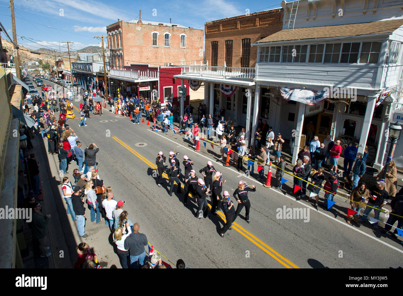 La tasa anual de Virginia City, Nevada, letrina carreras, una de las más peculiares celebraciones del viejo oeste que se pueden encontrar. Foto de stock