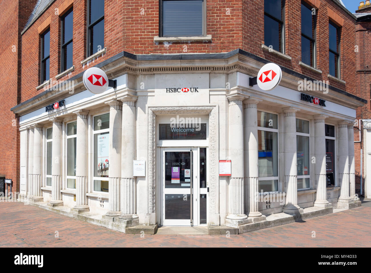 HSBC Bank, Mount Pleasant Road, Royal Tunbridge Wells, Kent, Inglaterra, Reino Unido Foto de stock