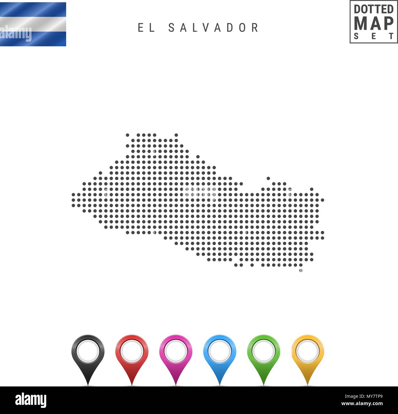 Puntos Vectoriales Mapa De El Salvador Simple Silueta De El