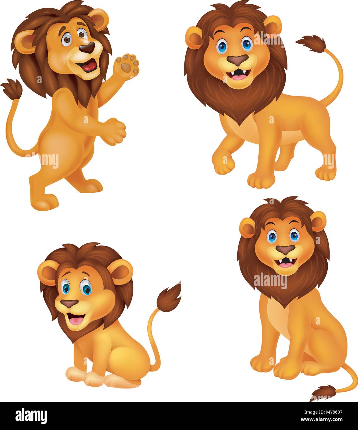 Conjunto de colección león dibujos animados Imagen Vector de stock - Alamy Conjunto de colección león dibujos animados Imagen Vector de stock - Alamy