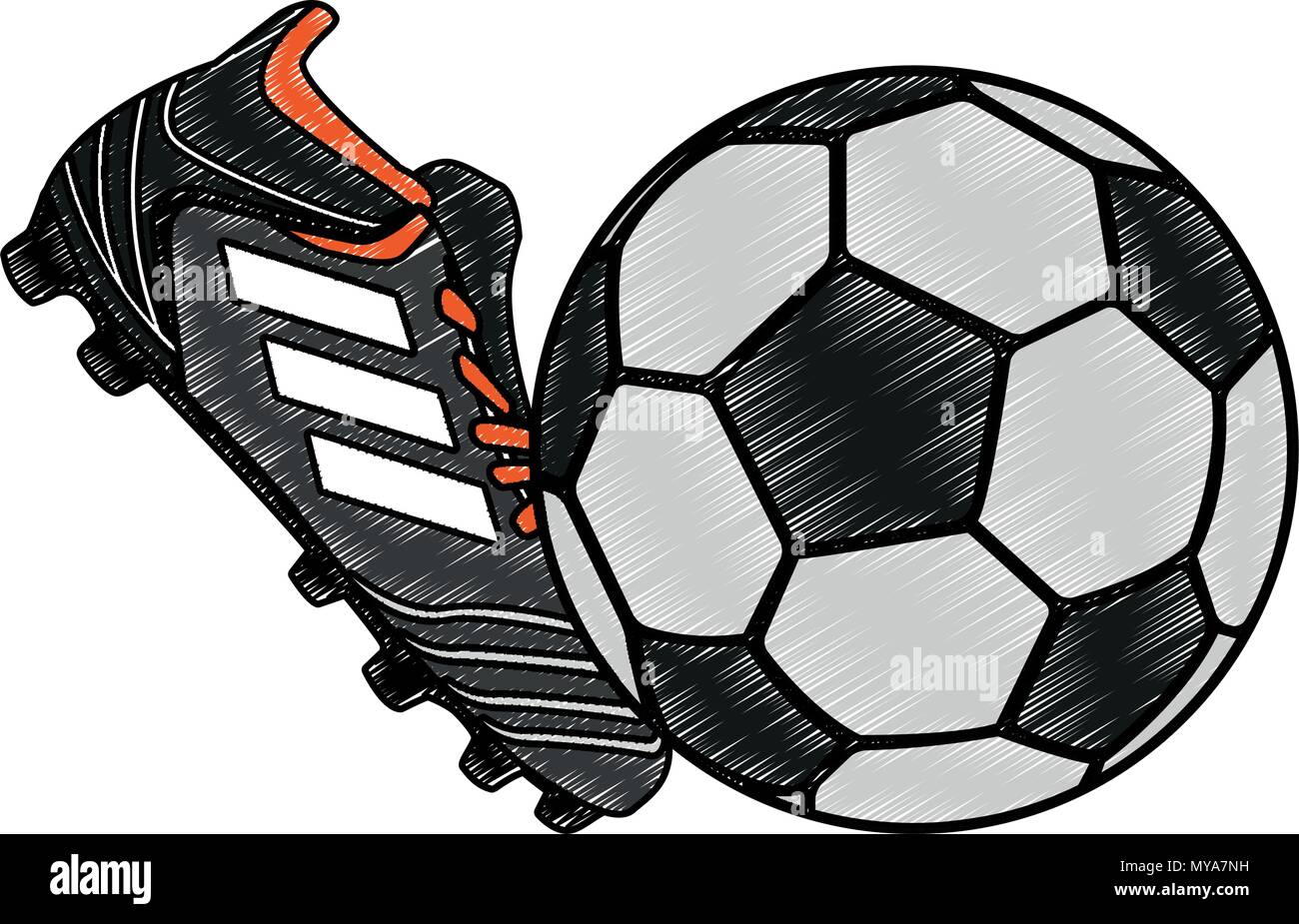 Botas de fútbol de garabatear aislado Imagen Vector de stock - Alamy