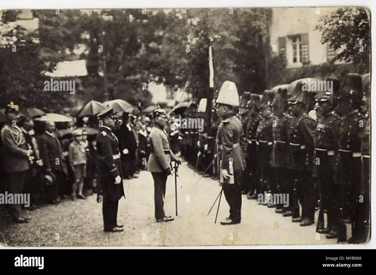 . Deutsch: Meldung el Fürst Friedrich von Hohenzollern am 22. Juni 1928 . 10 de octubre de 2014, 13:43:51. Historische Aufnahme, Quelle unbekannt 89 Buergerwache Mengen 06 Foto de stock