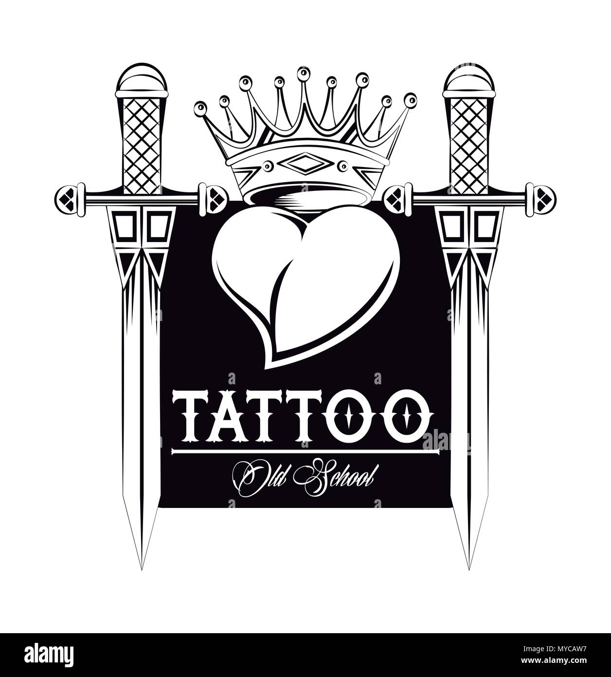 Tattoo Studio diseño en blanco y negro Imagen Vector de stock - Alamy