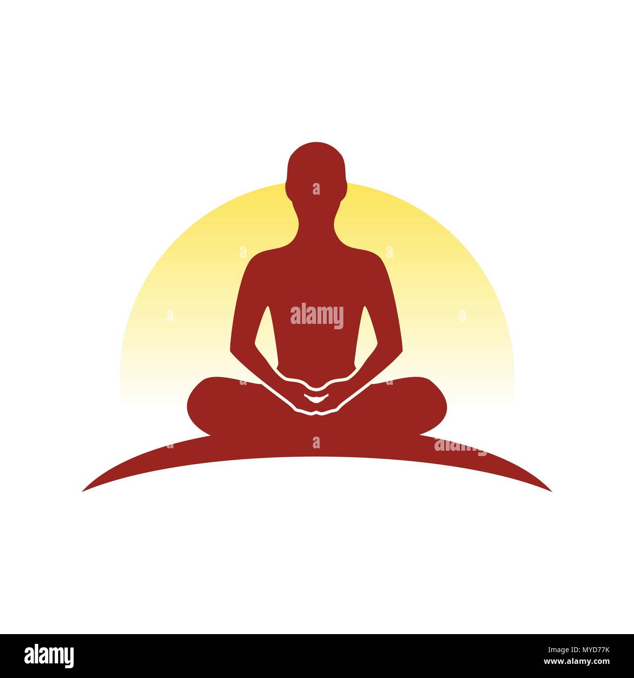 Cuesta arriba meditación Símbolo gráfico vectorial Diseño de Logotipo Ilustración del Vector