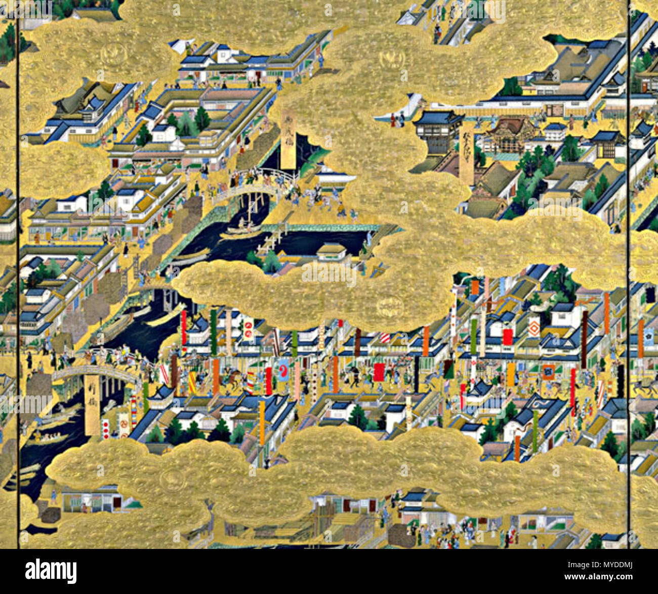 Inglés: Vista de Edo, pantalla izquierda. Par de seis paneles ... Inglés: Vista de Edo, pantalla izquierda. Par de seis paneles ...