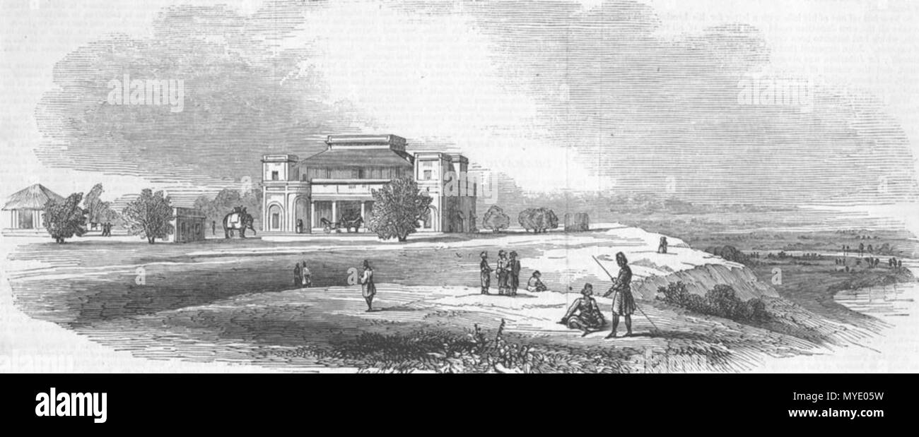 . Inglés: "Primera Guerra sij: Casa del Coronel Wade, en Lodianah' . 1846. Illustrated London News 181 primer Sikh Wa Foto de stock