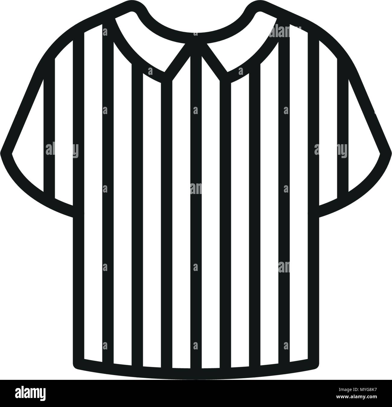 Icono de rayas camiseta de árbitro Imagen Vector de stock - Alamy