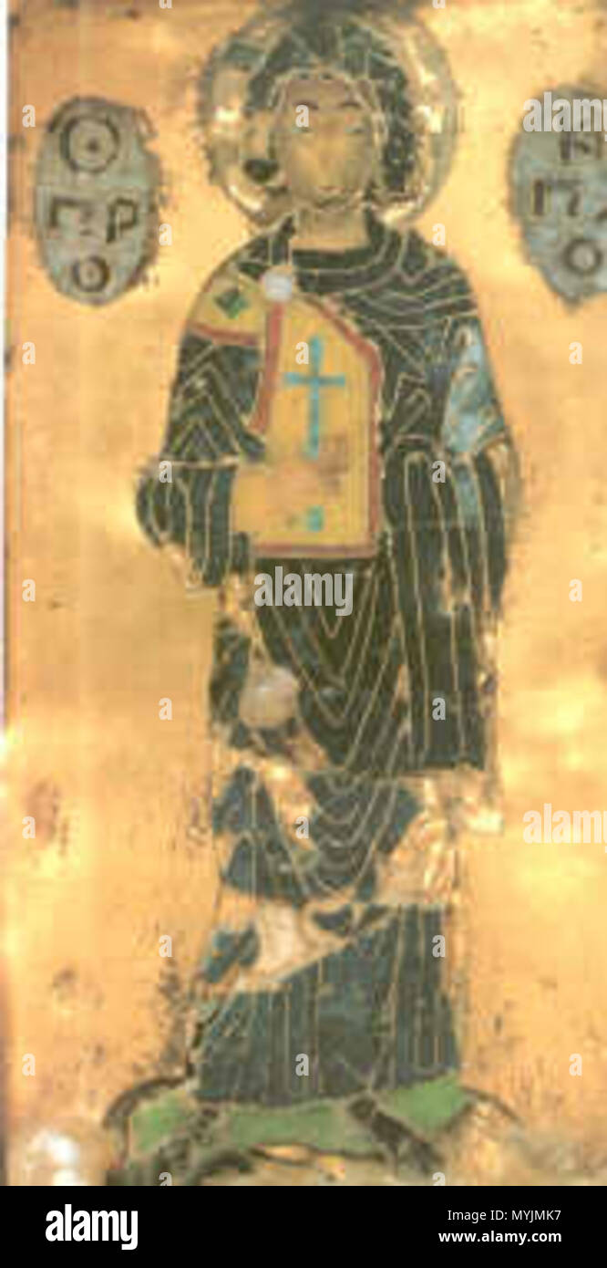 . Tríptico Khakhuli, arte medieval de Georgia. La placa retratar a San Basilio . 10º-12º cc. 295 Anónimo Khakhuli icono. San Basilio Foto de stock