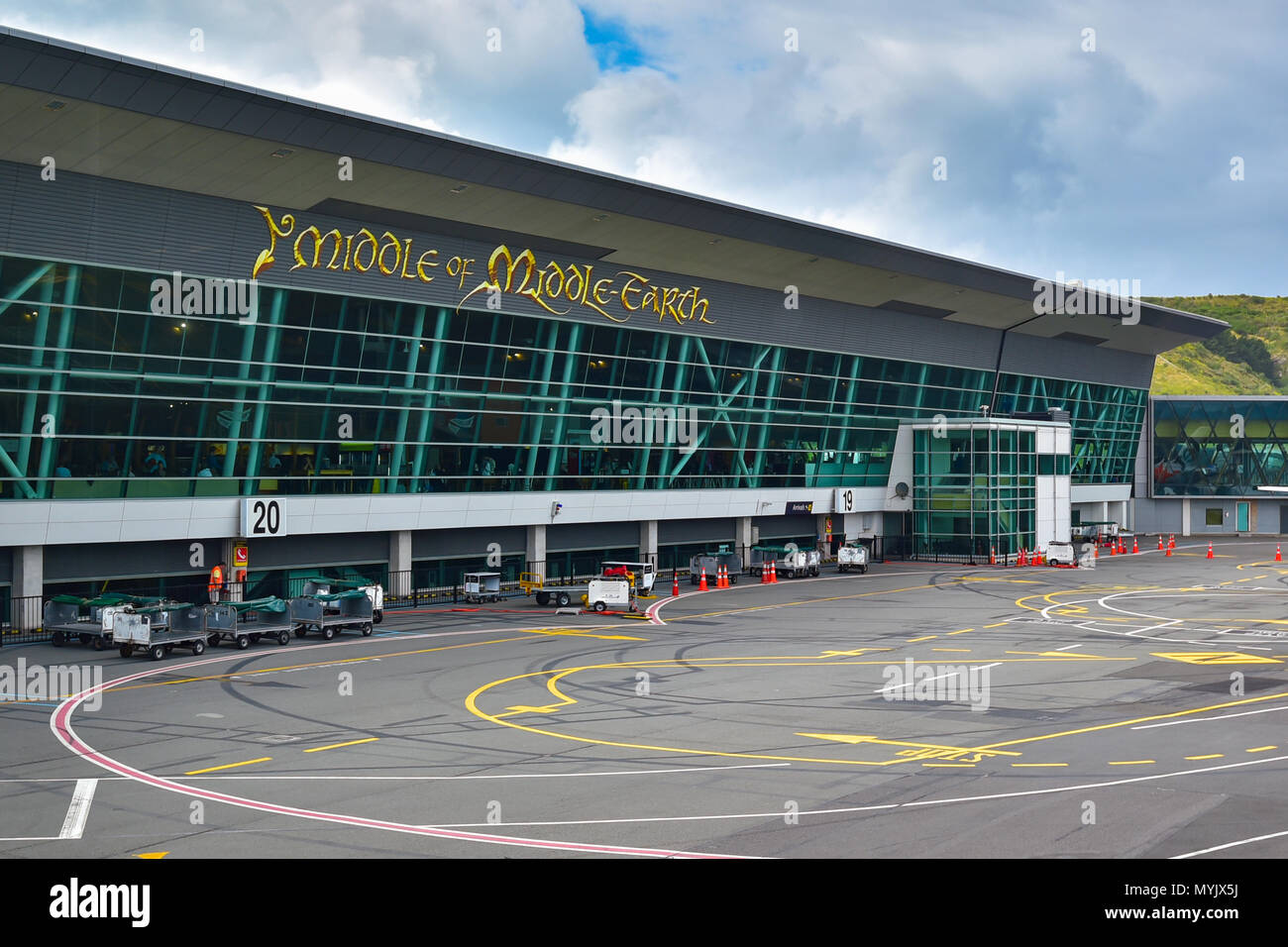 Aeropuerto Internacional de Wellington en Wellington, la capital de Nueva Zelanda Foto de stock