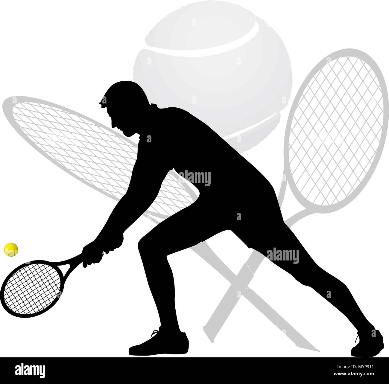 Jugador de tenis silueta Ilustración del Vector