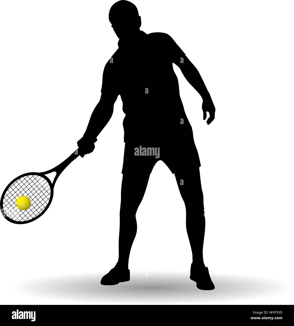 Jugador de tenis silueta Ilustración del Vector