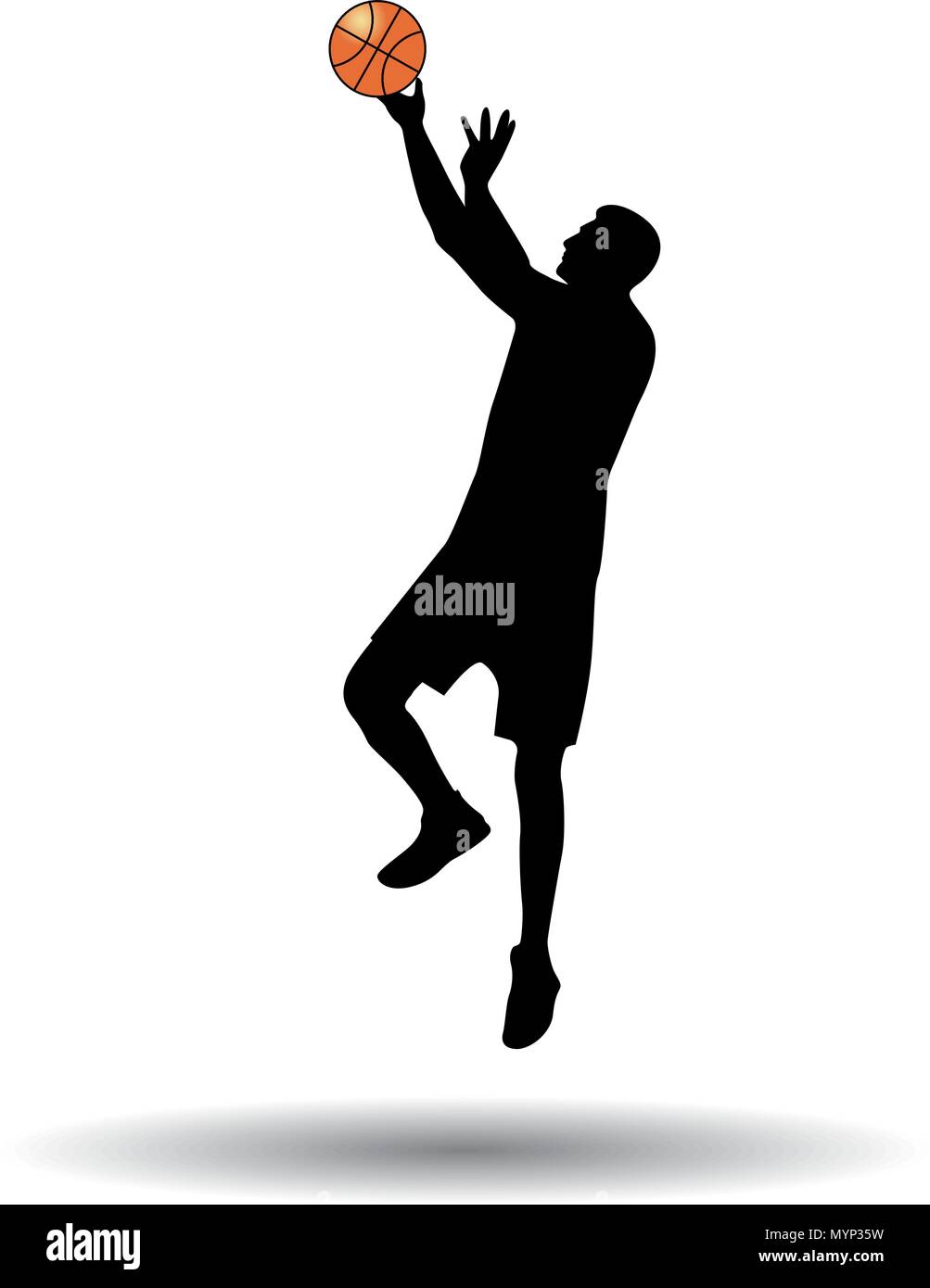 escaldadura no pueden ver experiencia El jugador de baloncesto silueta vectorial Imagen Vector de stock - Alamy