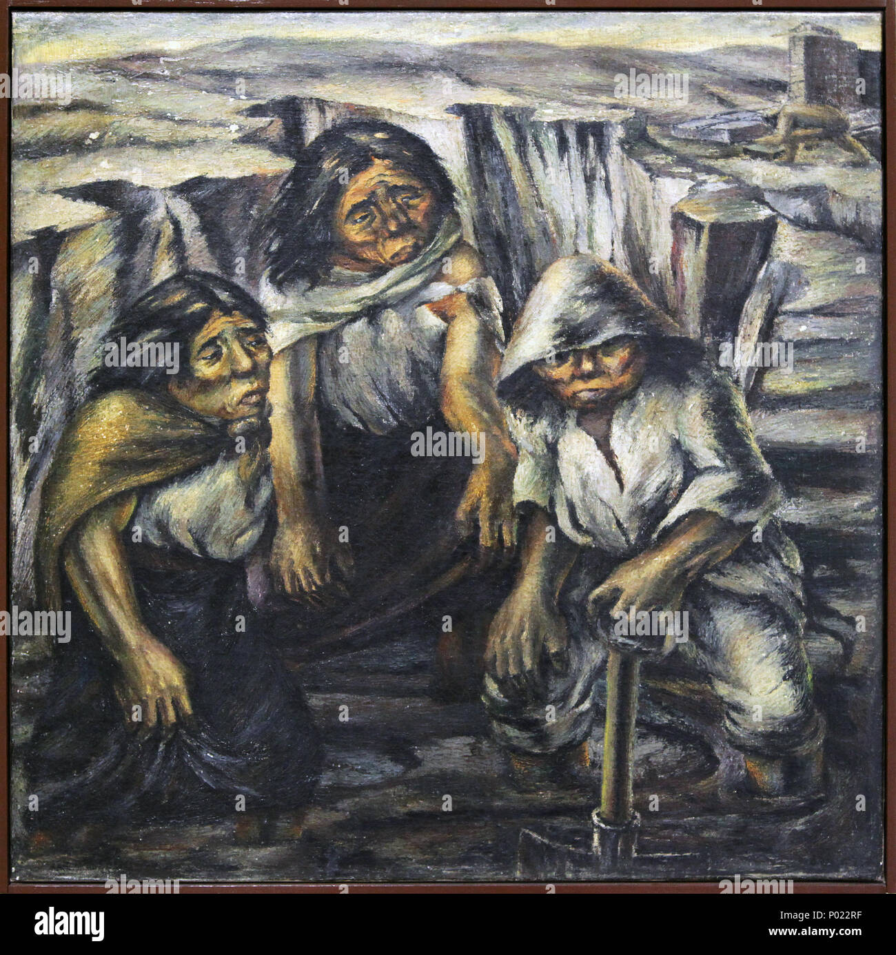 Indios Laborando El Ano 1938 Por El Pintor Ecuatoriano Diogenes