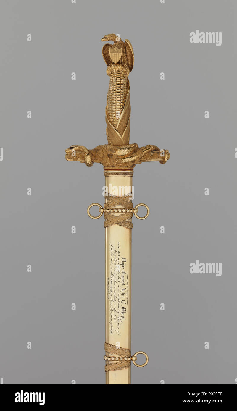 Inglés: Presentación del Congreso la espada y el sable del Mayor General  John E. lana (1784-1869). Esta espada fue premiado por el Congreso de los  Estados Unidos al General de lana