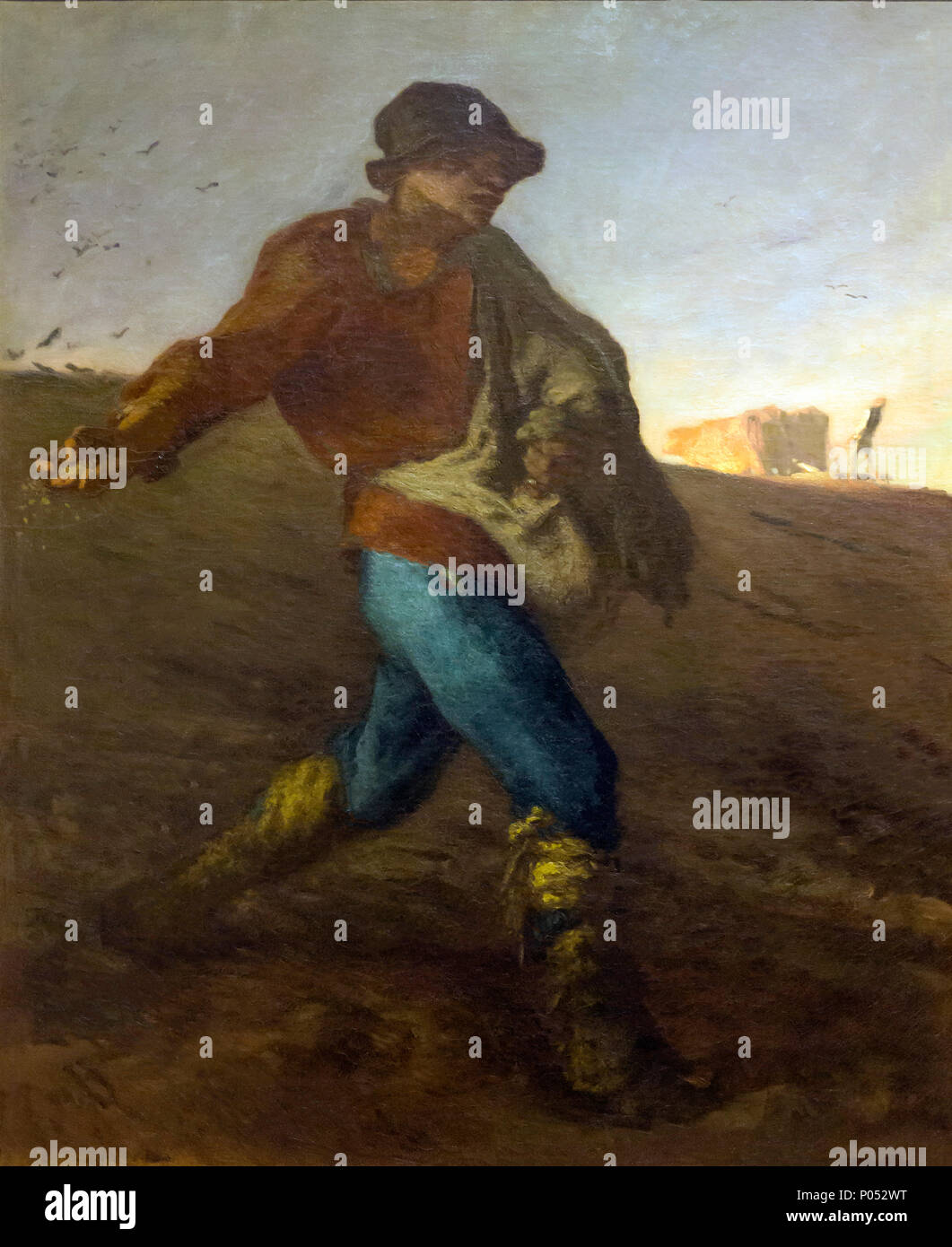 El Sembrador, Jean-Francois Millet, 1850, Museum of Fine Arts, Boston, Mass, Estados Unidos, América del Norte Foto de stock
