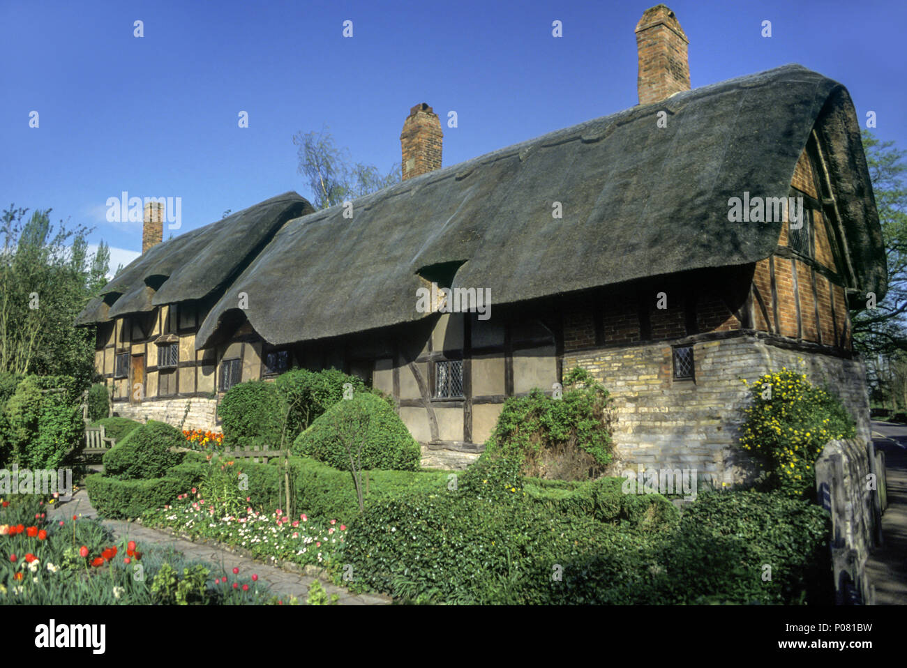 1992 La casa de Anne Hathaways histórico Stratford Upon Avon WARWICKSHIRE INGLATERRA Foto de stock
