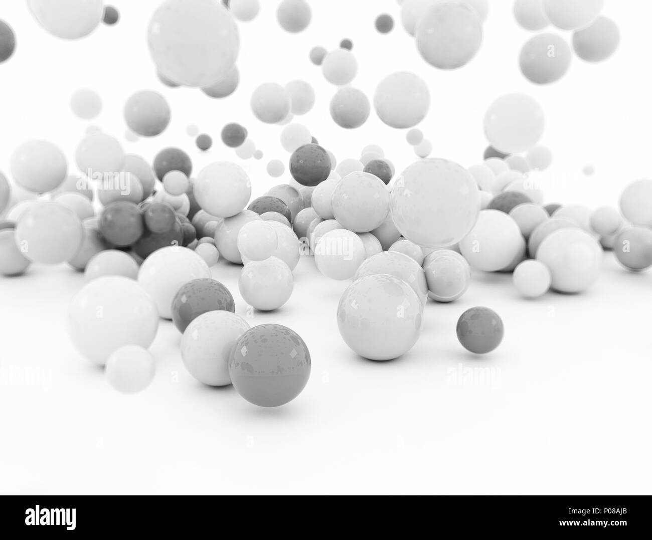 Clúster abstracta de las bolas sobre fondo blanco. Foto de stock