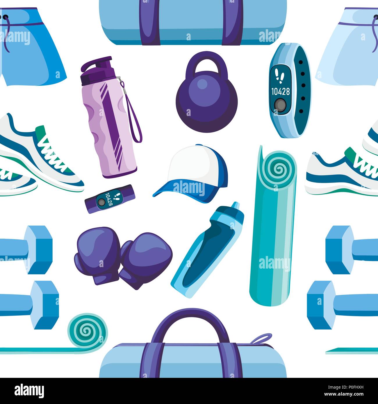 Conjunto de accesorios de fitness de equipamiento deportivo para gimnasio  iconos deportivos