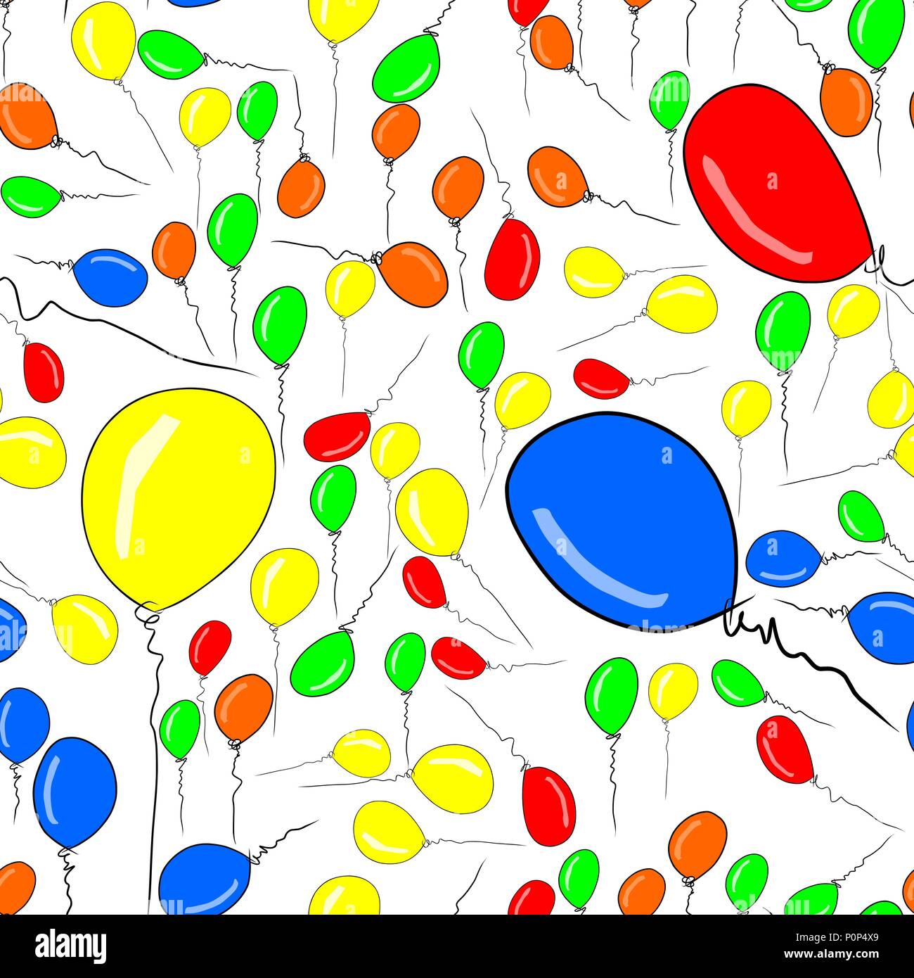 Ilustraciones abstractas sin fisuras de volar globos, conceptual. Buena para el diseño de fondo. También para la fiesta de cumpleaños o celebraciones. Estilo de dibujos animados vec Imagen Vector de stock - Ilustraciones abstractas sin fisuras de volar globos, conceptual. Buena para el diseño de fondo. También para la fiesta de cumpleaños o celebraciones. Estilo de dibujos animados vec Imagen Vector de stock -