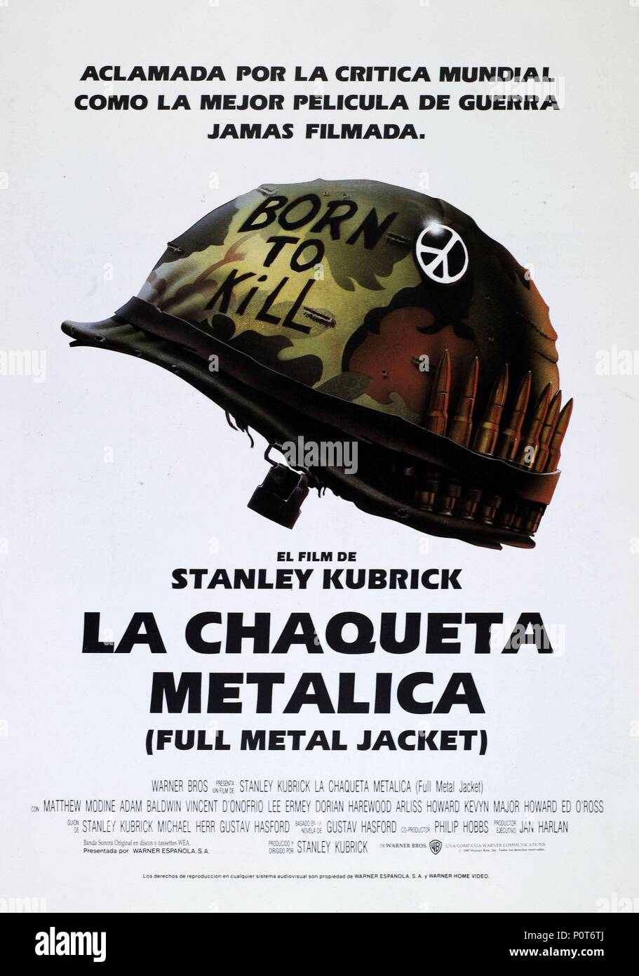El título de la película original: Full Metal Jacket. Título en inglés:  Full Metal Jacket. El director de cine: Stanley Kubrick. Año: 1987.  Crédito: Warner Brothers / Álbum Fotografía de stock - Alamy