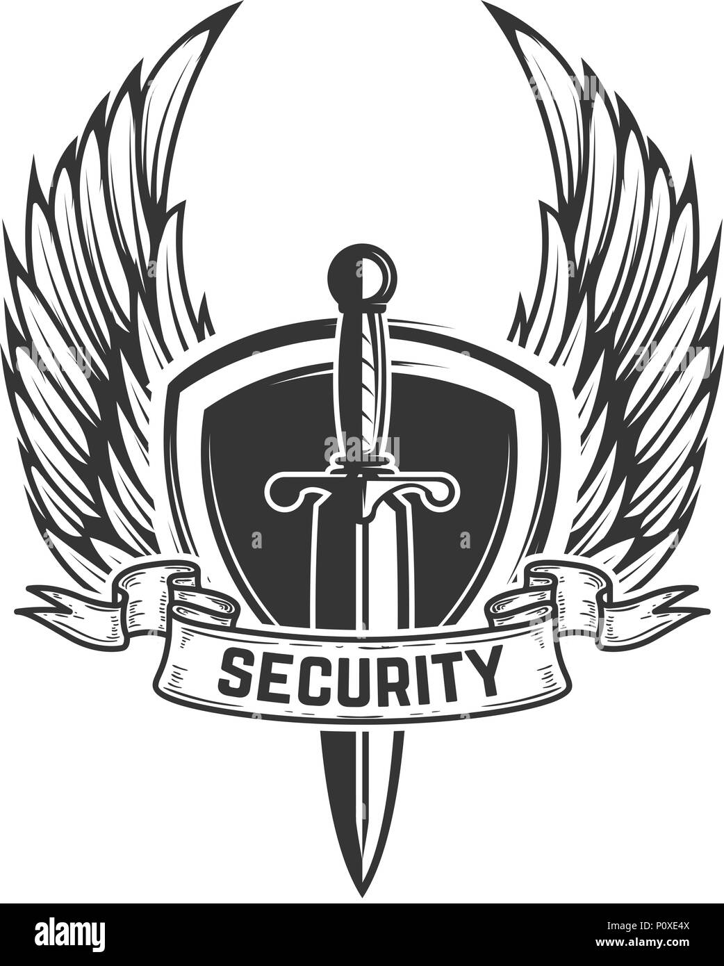 Sword logo Imágenes de stock en blanco y negro - Alamy
