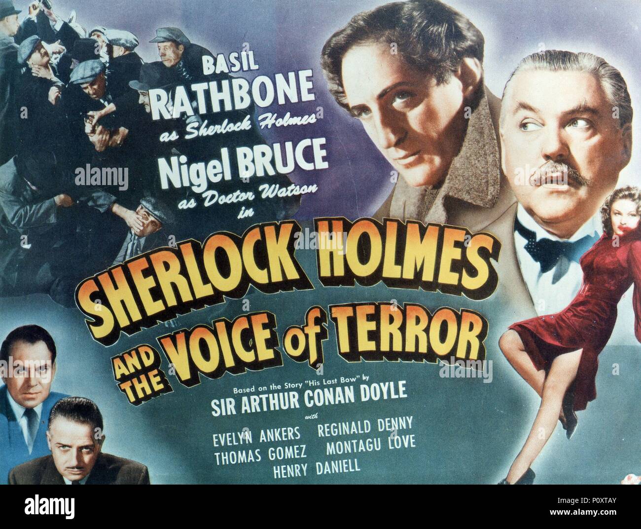 El título original de la película: Sherlock Holmes y la voz del terror.  Título en inglés: Sherlock Holmes y la voz del terror. El director de cine:  JACK RAWLINS. Año: 1942. Crédito: