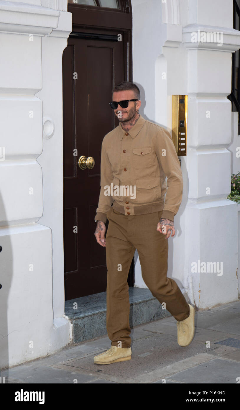 Londres, Reino Unido. El 10 de junio de 2018. David Beckham que asistía a  su Kent \u0026 Curwen Inglaterra Presentación de moda en la Semana de la Moda de  Londres SS19 Crédito: