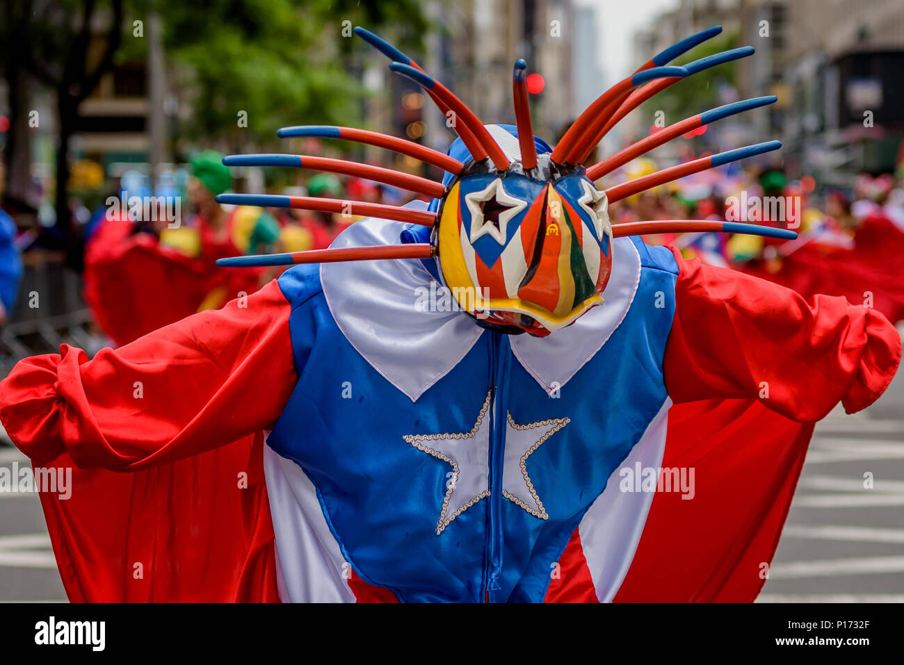 Nueva York, Estados Unidos. 10 de junio de 2018. Bajo el lema, "Un Pueblo,  Muchas Voces", la 61ª del desfile del Día Nacional de Puerto Rico continuar  celebrando lo mejor de la