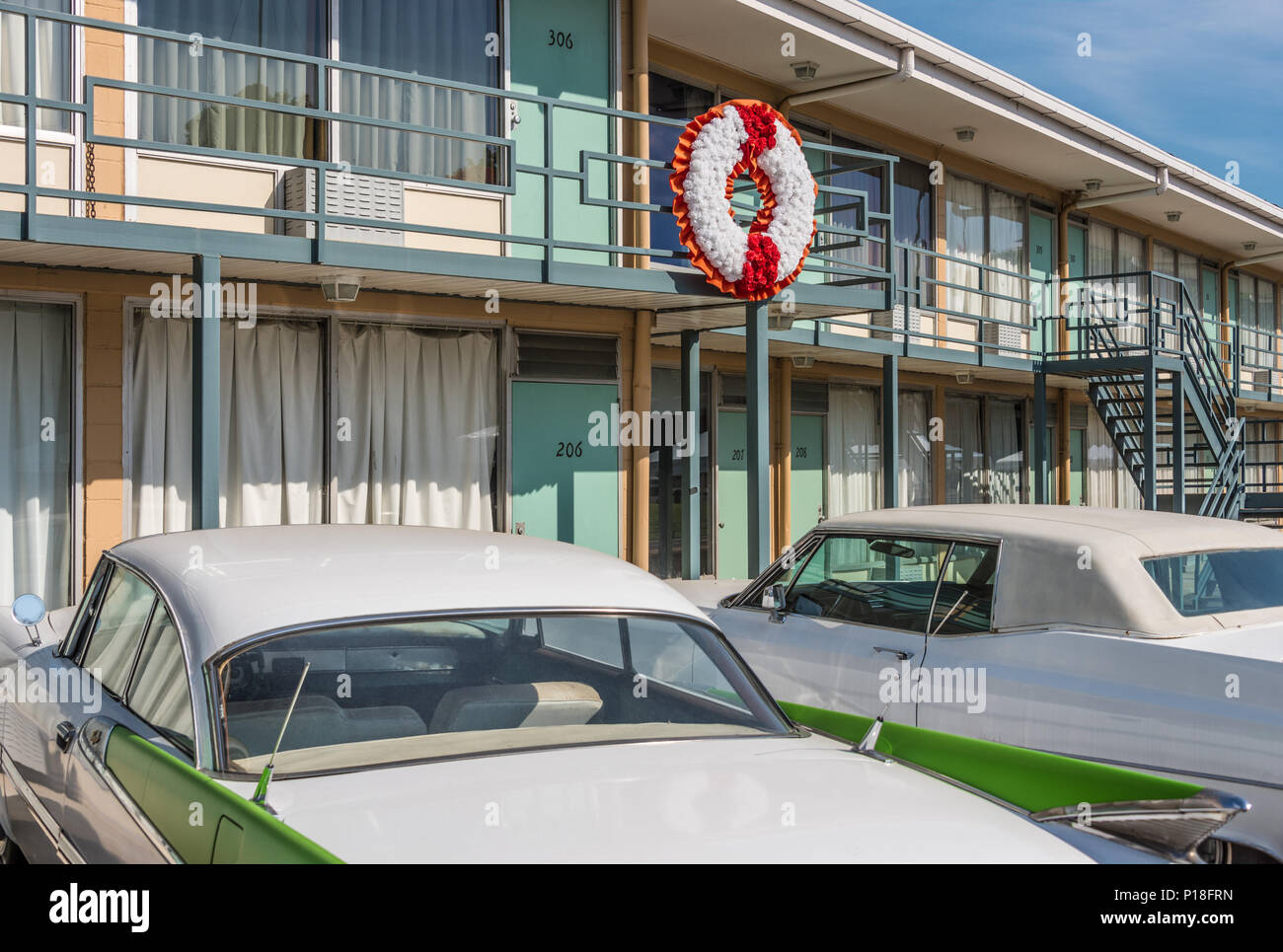 Motel Lorraine en Memphis, Tennessee, donde Martin Luther King, Jr. fue asesinado el 4 de abril de 1968. (Ee.Uu.) Foto de stock