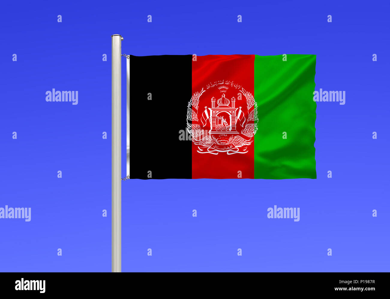 Bandera de Afganistán, Flagge von Afganistán Foto de stock