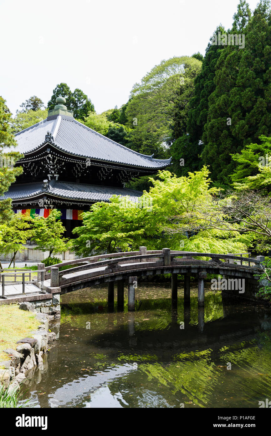 El Hojo jardín interior del Templo Chion-in Complex, Kyoto, Japón Foto de stock