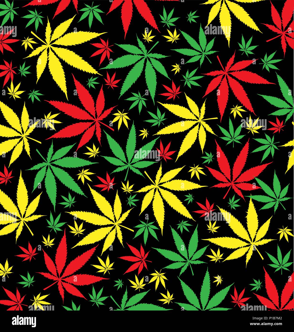 Trama de fondo de marihuana de jamaica Imagen Vector de stock - Alamy