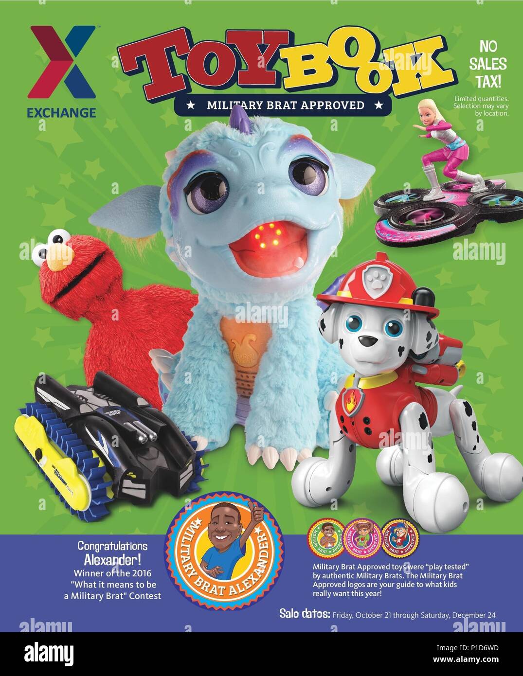El ejército y la Fuerza Aérea del servicio Exchange 2016 Toyland toy libro  salga a la venta a partir del 21 de octubre en el territorio continental de  los Estados Unidos y