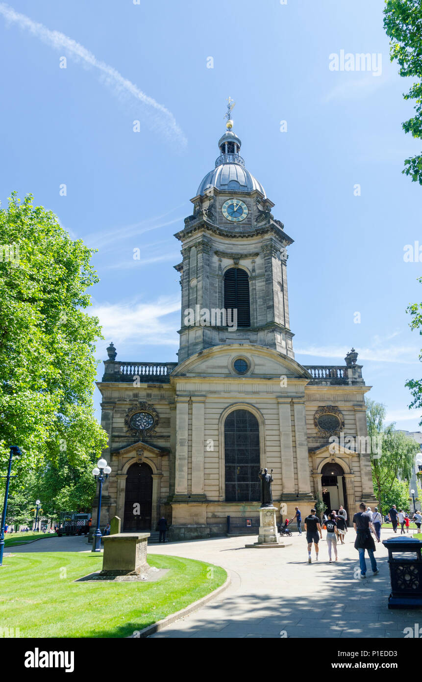 La Catedral de San Felipe, en el centro de Birmingham, Reino Unido Foto de stock