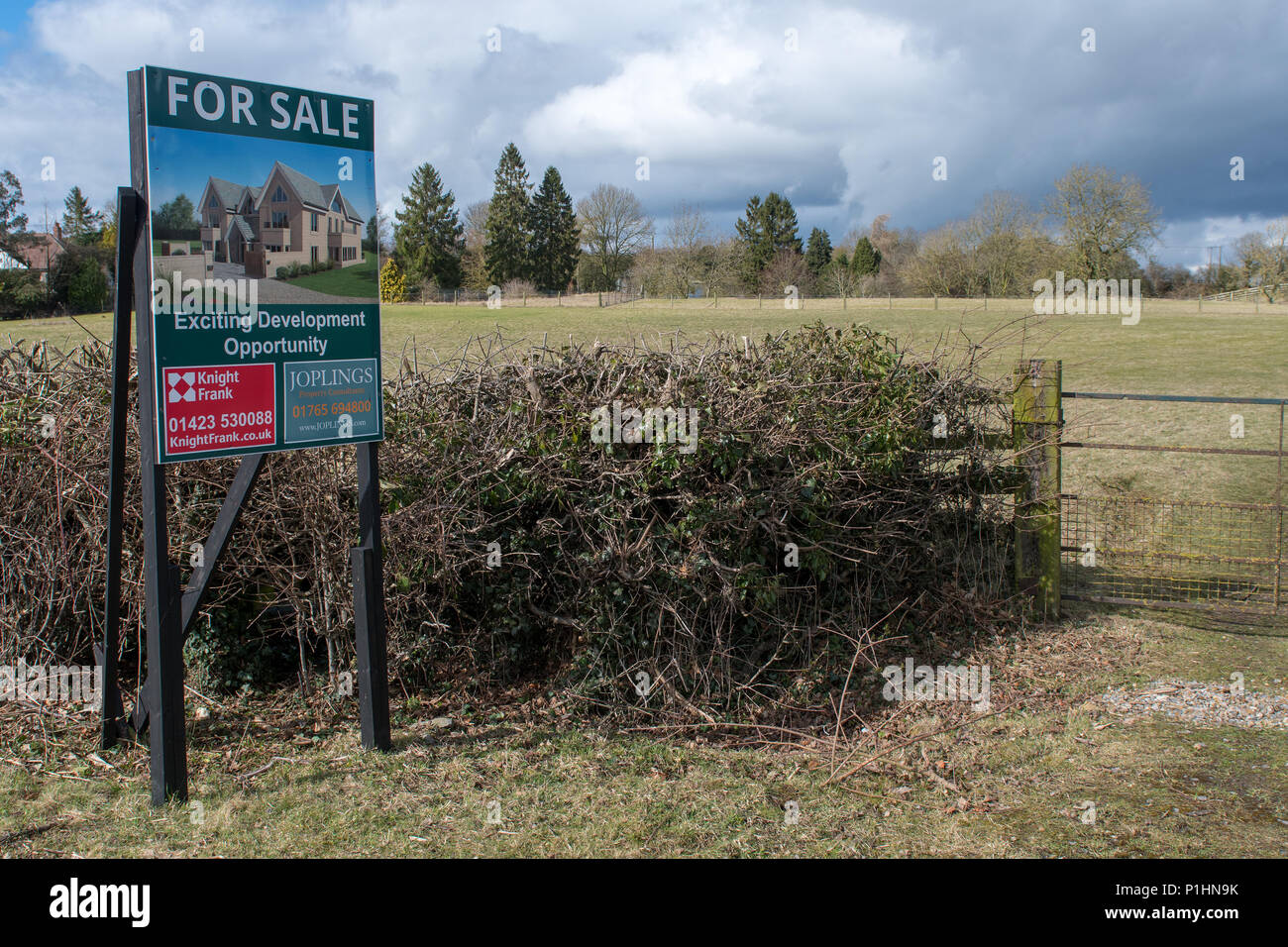 Venta de terrenos para la construcción de viviendas en el norte de Yorkshire, Reino Unido. Foto de stock