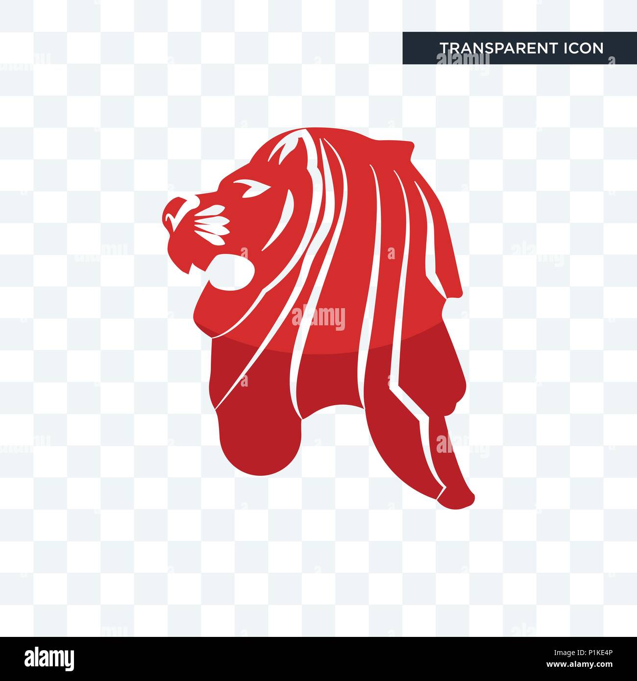 Singapur lion icono vectorial aislado sobre fondo transparente