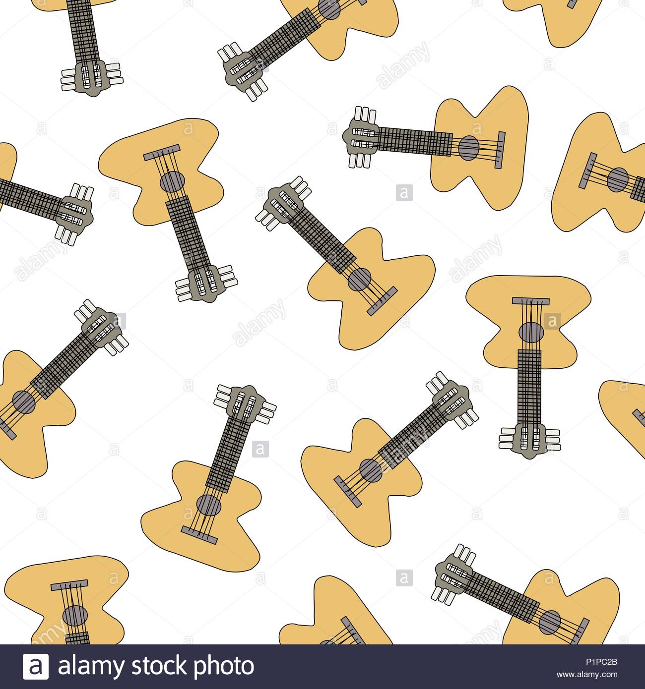 Guitarra De Dibujos Animados Patron Perfecta Ilustracion Del