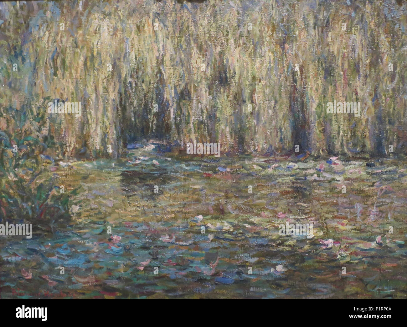 'Los sauces llorones en el estanque de lirios en Giverny" por Blanche