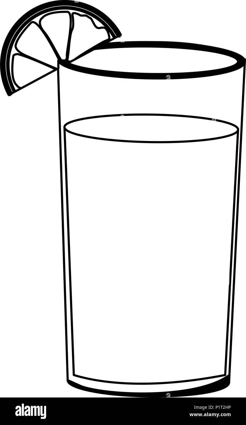 Jugo en un vaso en blanco y negro Imagen Vector de stock - Alamy